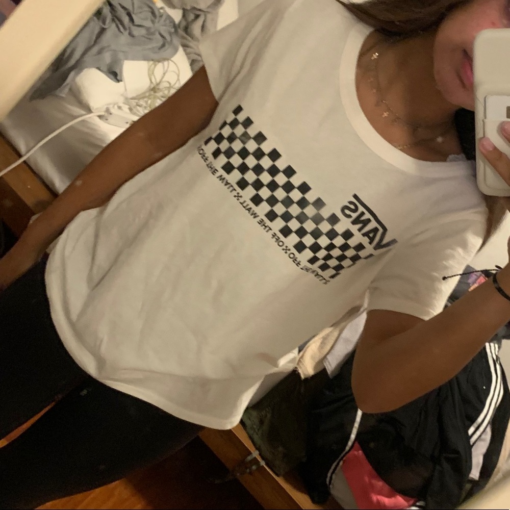 white checkered vans shirt